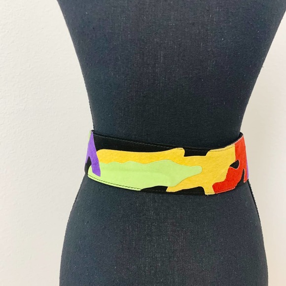 COPY - Womens Vintage The Limited Multicolor Suede Belt size Small - Picture 2 of 7